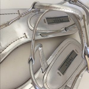 Silver Prada Thong Sandahls